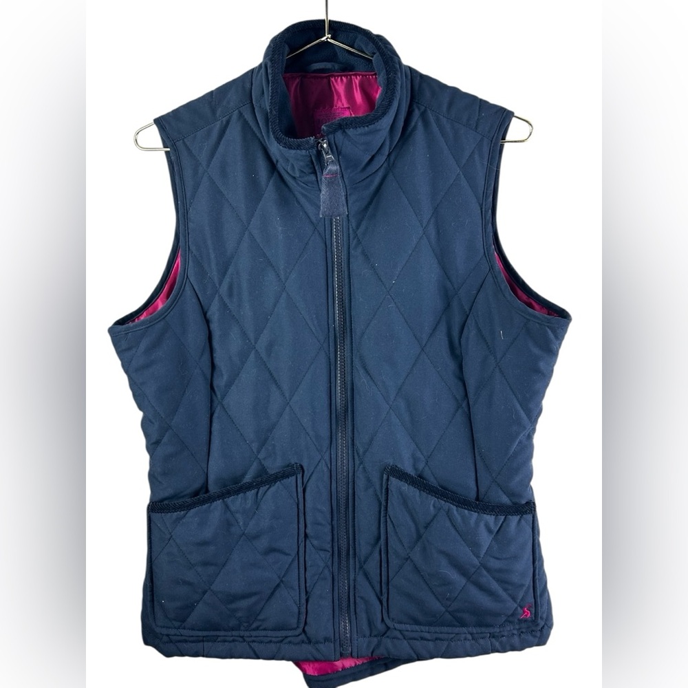 Joules women's vest in French Navy blue with a pink lining